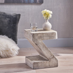 Contemporary Z Side Table - Light Grey