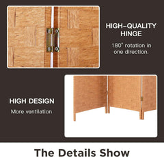 Room Divider Wood Screen 4 Panels 6ft