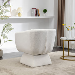 28" W Swivel Accent Chair and Comfy Accent Sofa Chair, 360 Degree Club Chair, Leisure Chair for Bedroom Living Room Lounge Hotel Office - Ivory Boucle