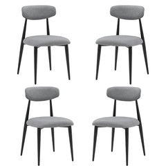 Modern Dining Chairs Curved Backrest Round (Set of 4) - Grey