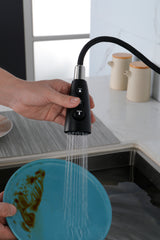 Single Handle Copper Kitchen Faucet - Matte Black