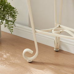 Modern Style Fancy Glass and Metal Table for Entrance, Console Tables for Entryway - White