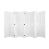 8 Panel Room Divider, 5.6Ft Pegboard Display Wooden Room Divider - Elegant White