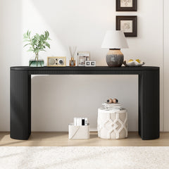 Curved Design Console Table with Unique Vertical Stripe Design ,Suitable for Living Room,Study and Entrance