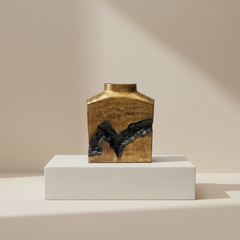 Sculptural Metal Bronze Black Tree Style Vase