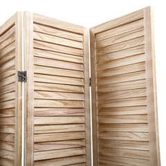 8 Panel Screen Folding Louvered Room Divider - Light Burn