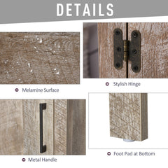 Cabinet Storage Cupboard with Drawer and Adjustable Shelf for Entryway or Living Room - Barnwood