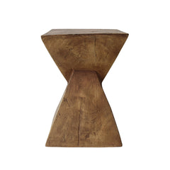 Modern Hourglass Side Table - Natural