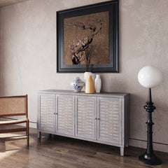 Accent Cabinet 4 Door Wooden - Natural Wood Wash