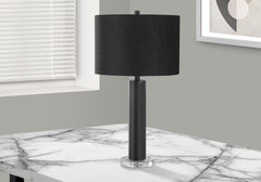 28"H, Table Lamp, Black Metal, Black Shade, Contemporary