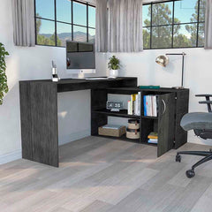 L-Shaped Desk Desti, Office, Smokey Oak
