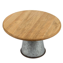 S/2 Galvanized Metal and Wood Cake Plates
