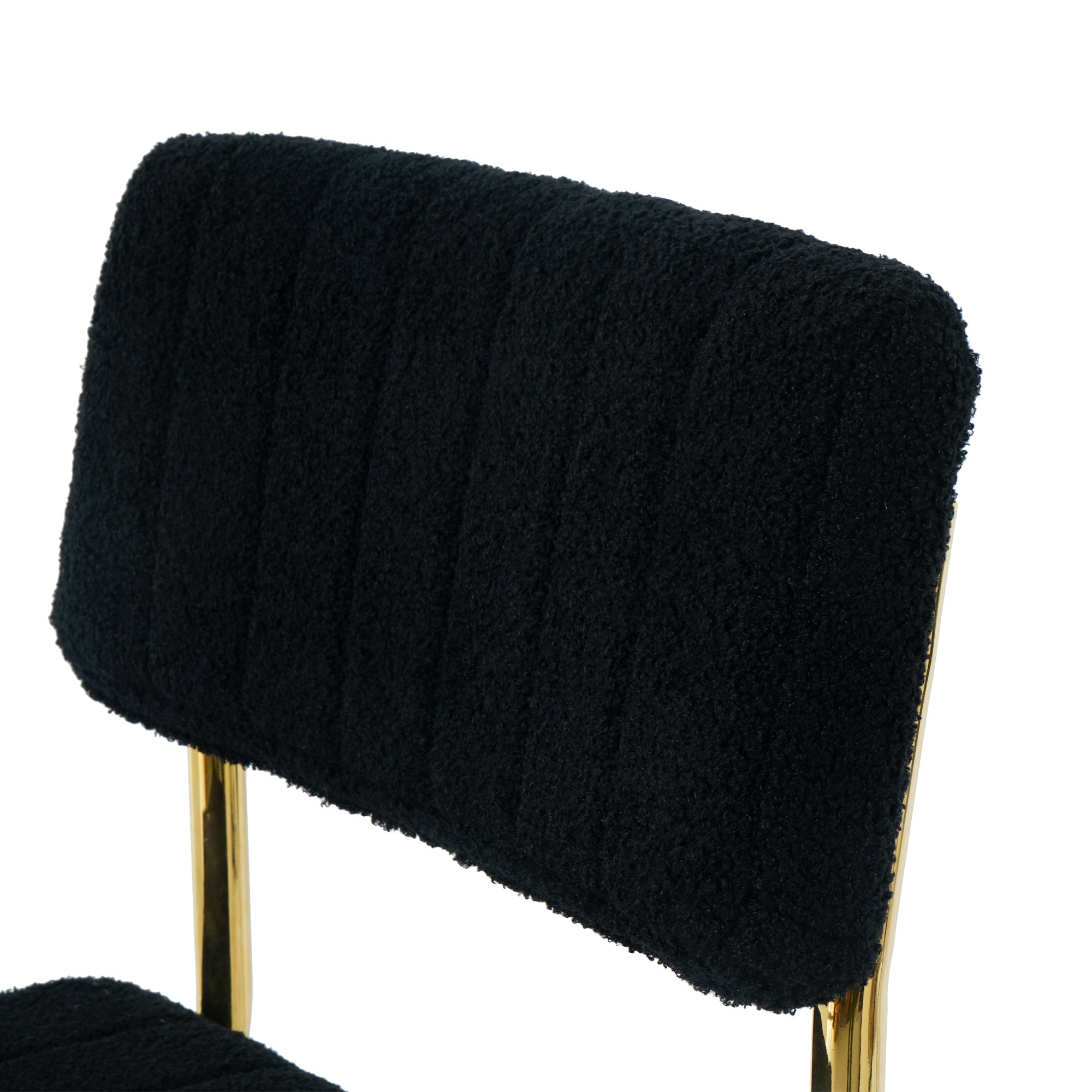 Luxury Dining Black Chairs with Gold Metal Legs (Set of 4) - Black