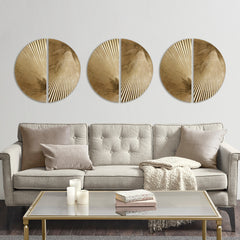 Radiant Half-moon 2-piece Metal Wall Decor Set - Gold