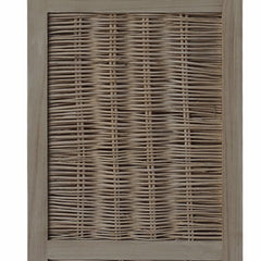Paulownia Wood 4 Panel Divider Screen, Woven Willow Design - Light Brown