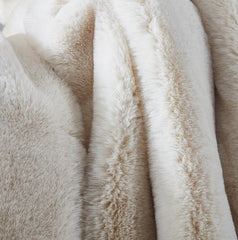 Cassilda Luxury Chinchilla Faux Fur Throw Blanket (50" x 60") - Beige