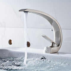 Contemporary Brushed Nickel Bathroom Faucet