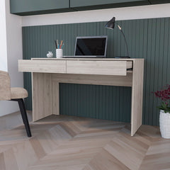 Computer Desk Two Drawers - Light Gray Finish