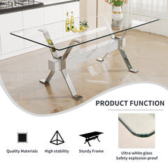 Modern Tempered Glass Dining Table