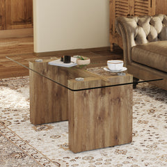 Modern Minimalist Transparent Tempered Glass Coffee Table and Dining Table