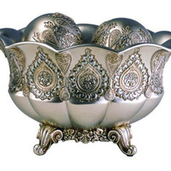 7" Tall Polyresin Decorative Bowl, Silver Royal design