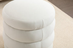 Soft Velvet Round Ottoman Footrest Stool