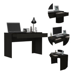 Meridian 2-Drawer Computer Desk Black Wengue