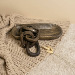 Set of 2 - Wood Tray & Wood Chain