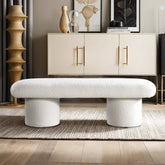 Ivory Boucle Bench
