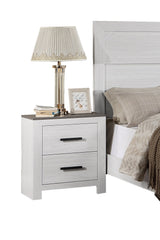 Nightstand 2-Drawers Bedside Table - White