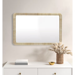 Natural Rattan Rectangle Wall Mirror Natural See below