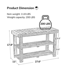 Acacia Wood Bench - Natural Color