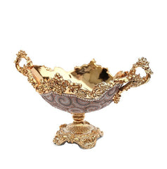 Chrome Plated Crystal Embellished Ceramic Fruit Platter