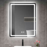 31in. H LED Single Bathroom Vanity Mirror in Polished Crystal Bathroom Vanity LED Mirror for Bathroom Wall Smart Lighted Vanity Mirrors