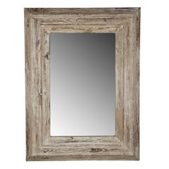 Rectangle Wall Accent Mirror with Distressed Wood Frame 30x2x39"