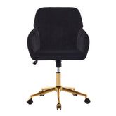 TY Adjustable Office Chair, Ergonomic Swivel Chair, Black Velvet, Comfortable for Long Sitting