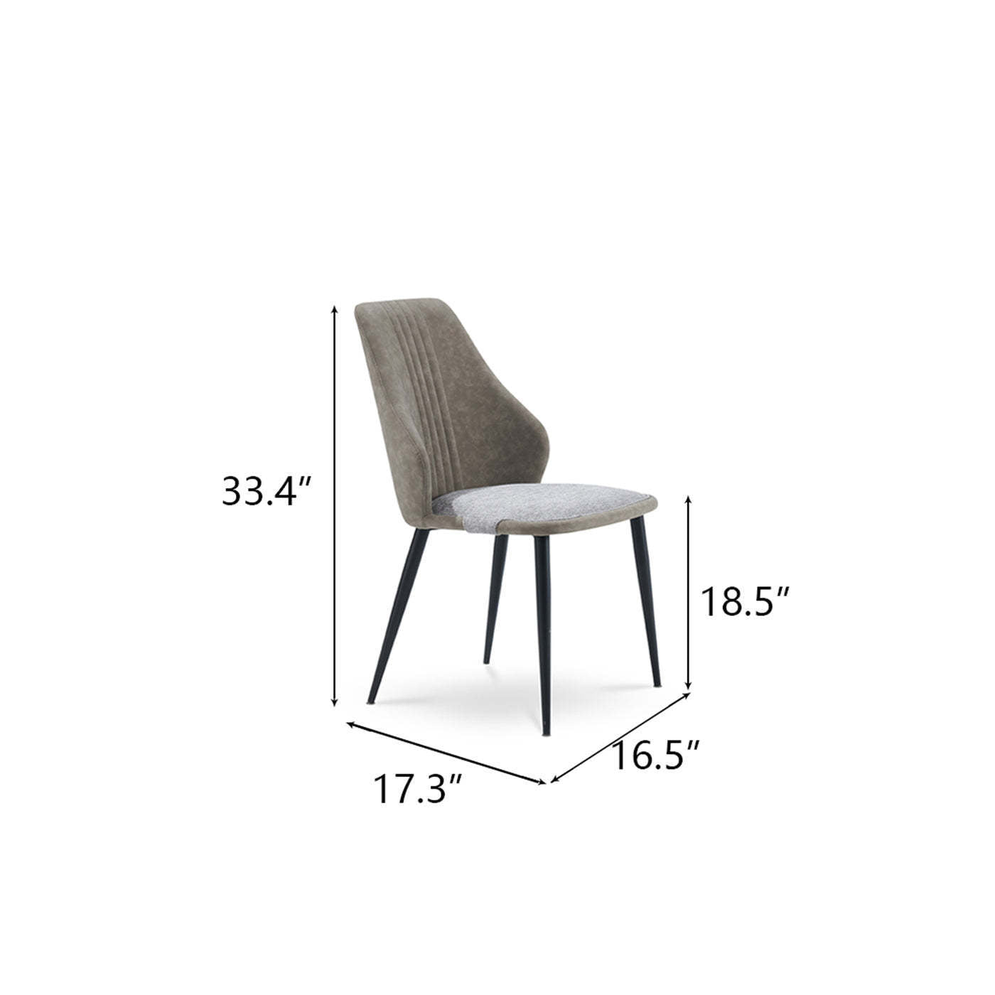 Set of 2 - Grey Dining Chairs