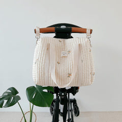 Zipper Embroidered Cotton Mummy Bag Baby Stroller Pouch