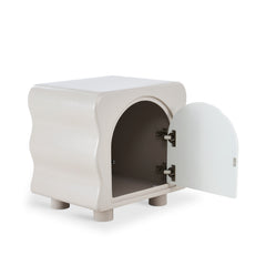 Minimalist Cream White Bedside Nightstand
