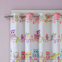 Owl Printed Blackout Curtain Panel - Multicolor