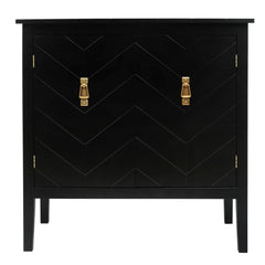 Vintage Style 2-Door Wooden Sideboard Cabinet for Living Room, Dining Room, or Office – Black Wood