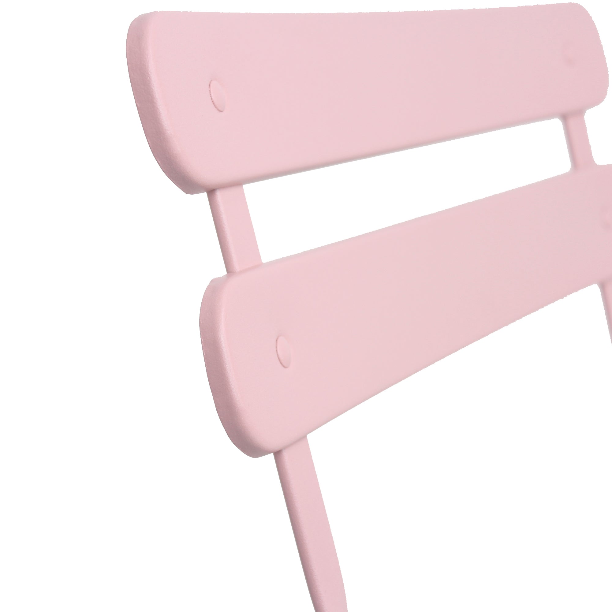 3 Pieces Patio Bistro Balcony Metal Chair Table Set-Pink
