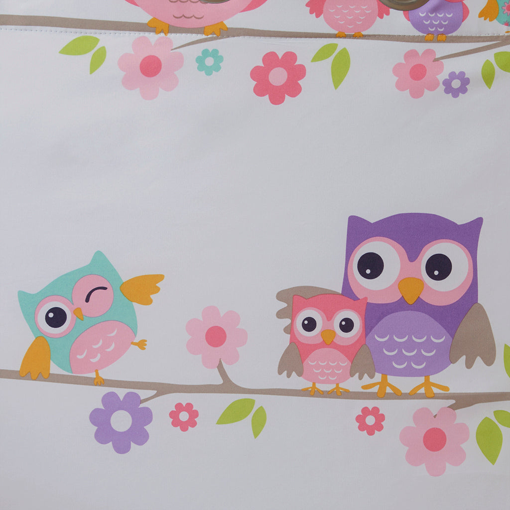 Owl Printed Blackout Curtain Panel - Multicolor