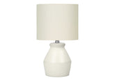 17'h, Table Lamp, Cream Ceramic, Ivory / Cream Shade, Modern