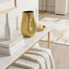 Modern Contemporary Gold Vase Shape 10"