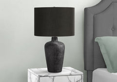 Table Lamp, 24"h, Black Ceramic, Black Shade, Contemporary