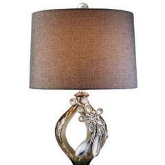 28.25" Tall Polyresin Table Lamp "Balleria" - Crystal and Glass Accent