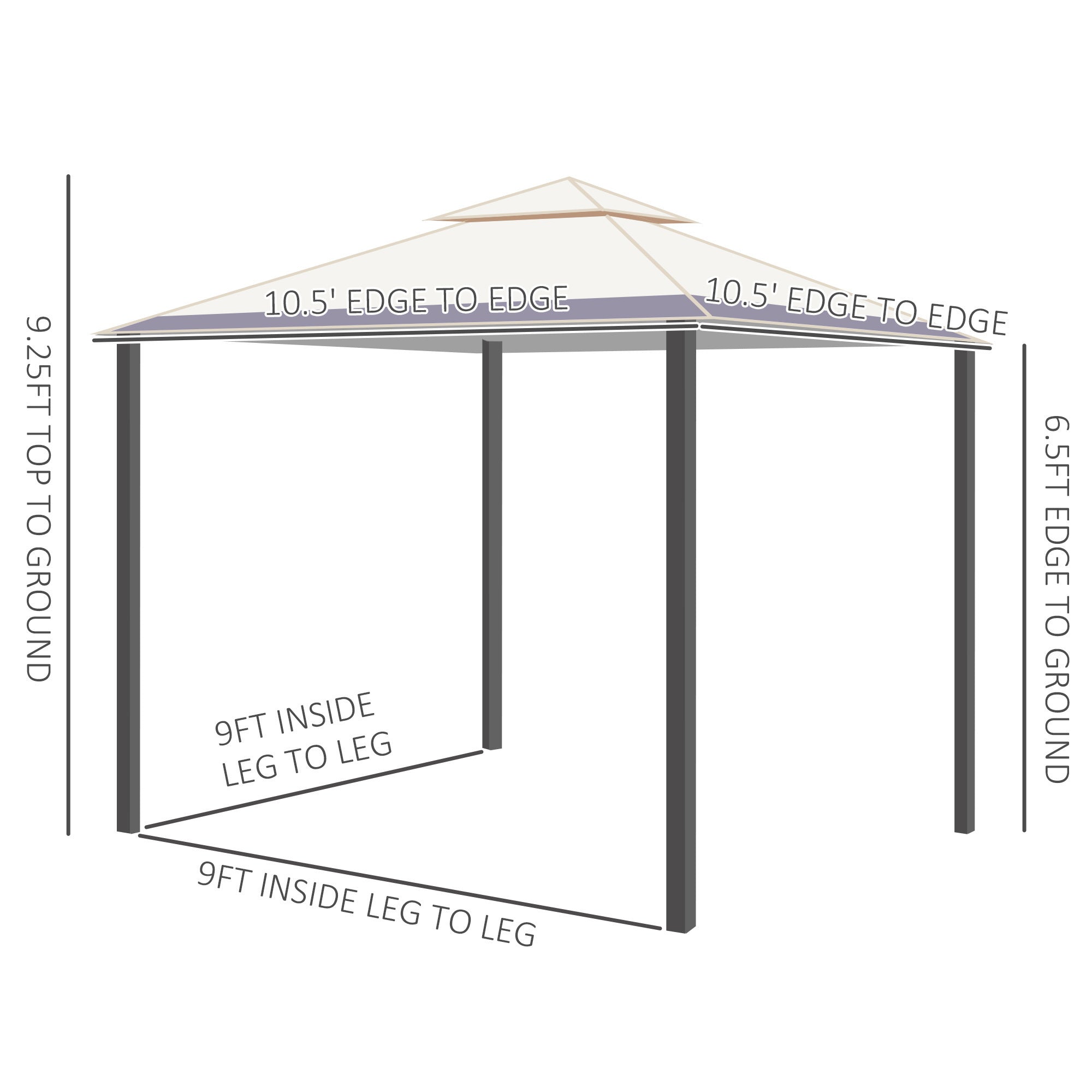 10'x10' Outdoor Gazebo with Netting and Curtains, Patio Gazebo Canopy with 2-Tier Soft Top Roof and Steel Frame for Lawn, Garden, Backyard and Deck - White