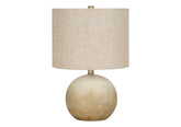 20'h, Table Lamp, Beige Concrete, Beige Shade, Contemporary