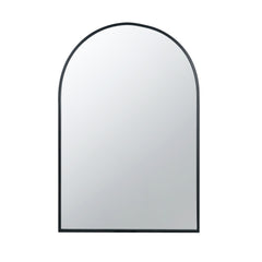 Black Arched Mirror with Metal Frame
